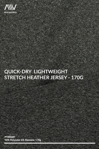 PY00009 - Quick-Dry Lightweight Stretch Heather Jersey - 170G