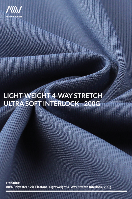 PYIS0001 - LIGHT-WEIGHT 4-WAY STRETCH ULTRA SOFT INTERLOCK- 200G