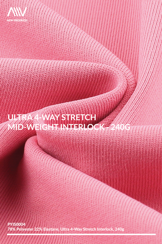 PYIS0004 - ULTRA 4 WAY STRETCH MID-WEIGHT INTERLOCK- 240G