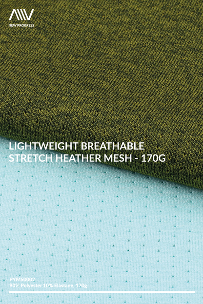 PYMS0002 - Lightweight Breathable Stretch Heather Mesh - 170G