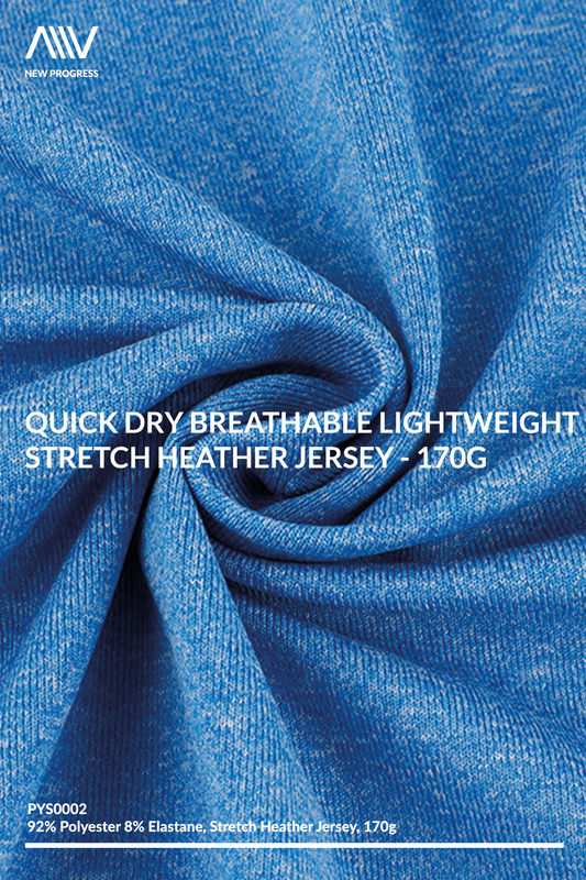 PYS0002 - QUICK DRY BREATHABLE LIGHTWEIGHT STRETCH HEATHER JERSEY - 170G