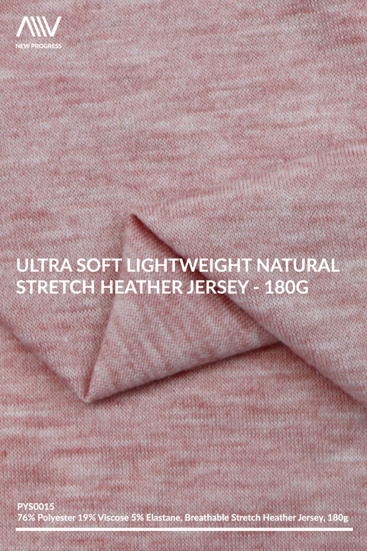 PYS0015 - ULTRA SOFT LIGHTWEIGHT STRETCH HEATHER JERSEY - 180G