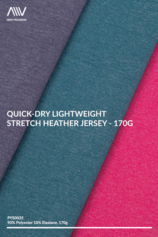 PYS0035 - Quick-Dry Lightweight Stretch Heather Jersey - 170G