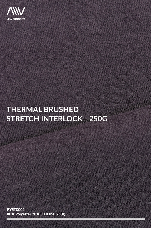 PYST0001 - Thermal Brushed Stretch Interlock - 250G