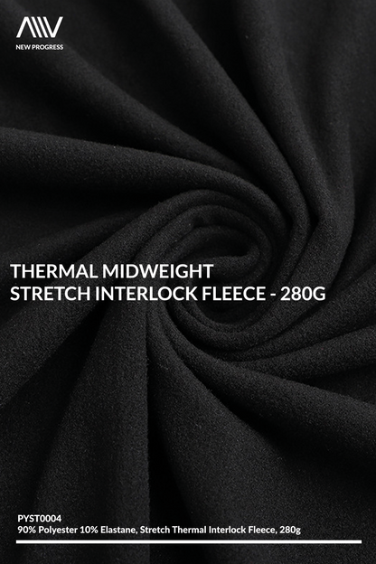 PYST0004 - THERMAL MIDWEIGHT STRETCH INTERLOCK FLEECE - 280G