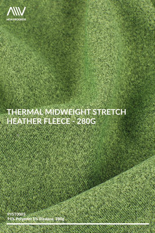 PYST0005 - Thermal Midweight Stretch Heather Fleece - 280G