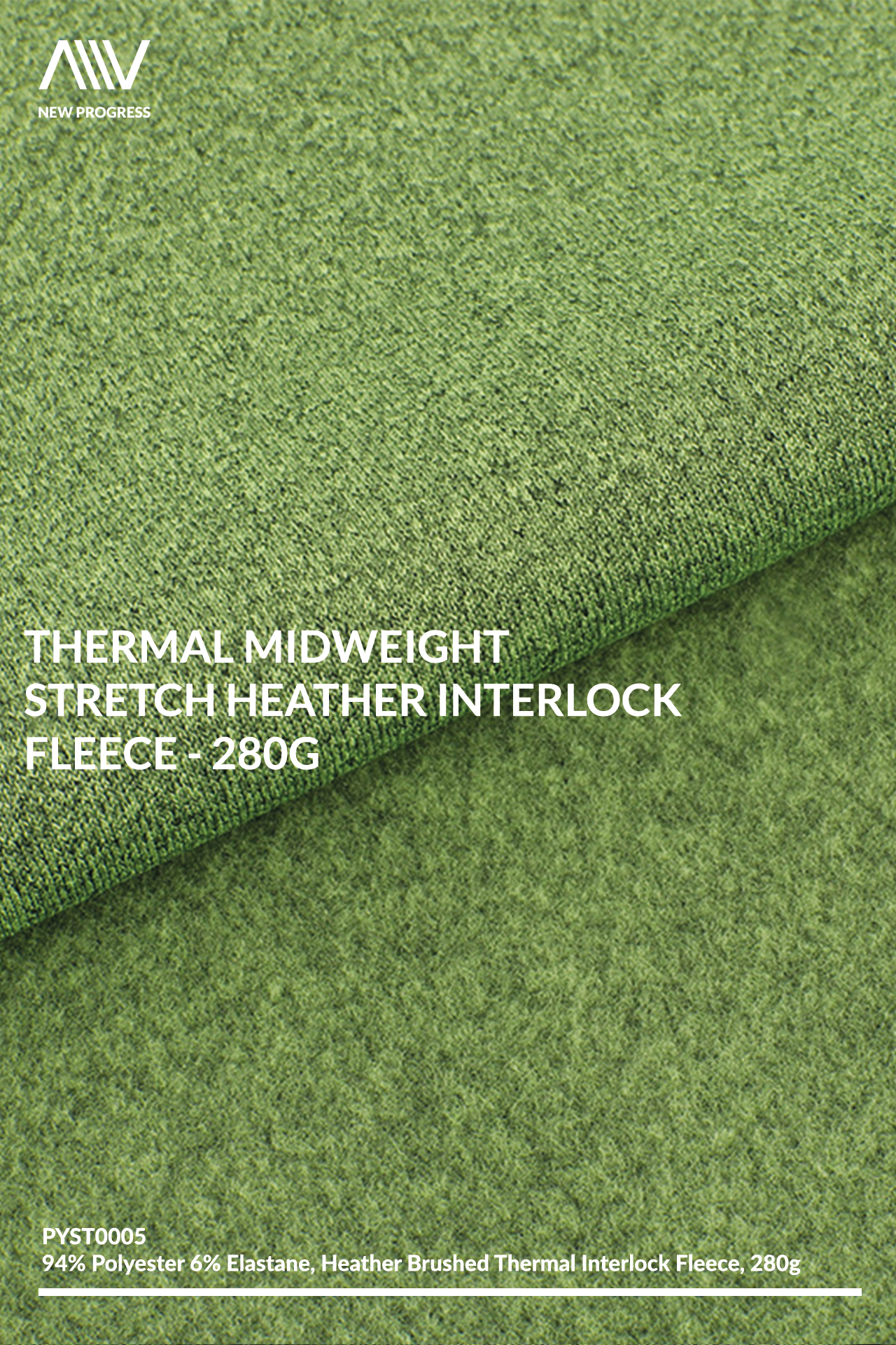 PYST0005 - THERMAL MIDWEIGHT STRETCH HEATHER INTERLOCK FLEECE - 280G