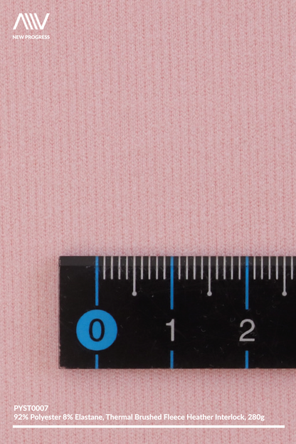 PYST0007 - THERMAL MIDWEIGHT BRUSHED FLEECE STRETCH HEATHER INTERLOCK - 280G