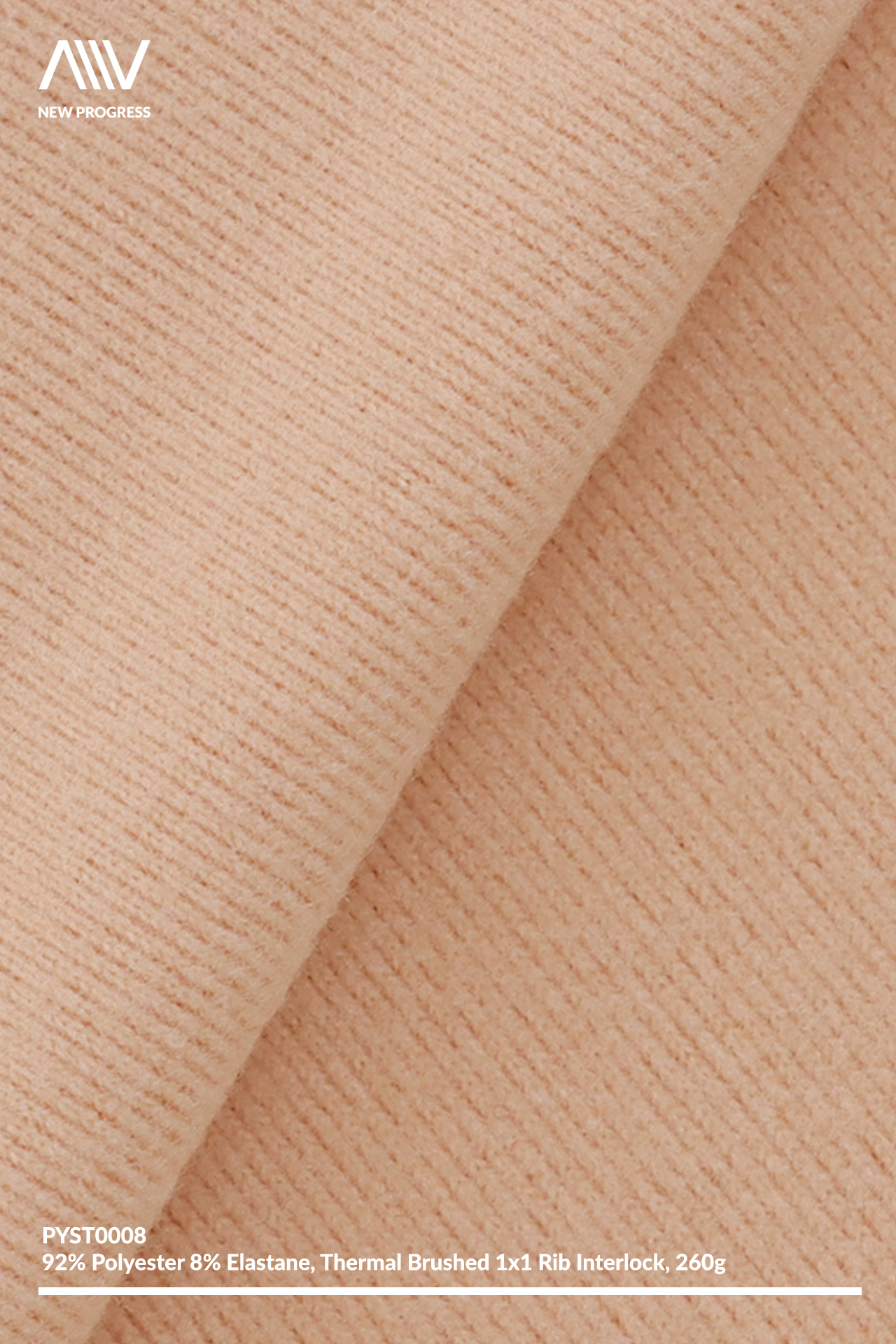 PYST0008 - THERMAL MIDWEIGHT BRUSHED STRETCH 1x1 RIB INTERLOCK - 260G