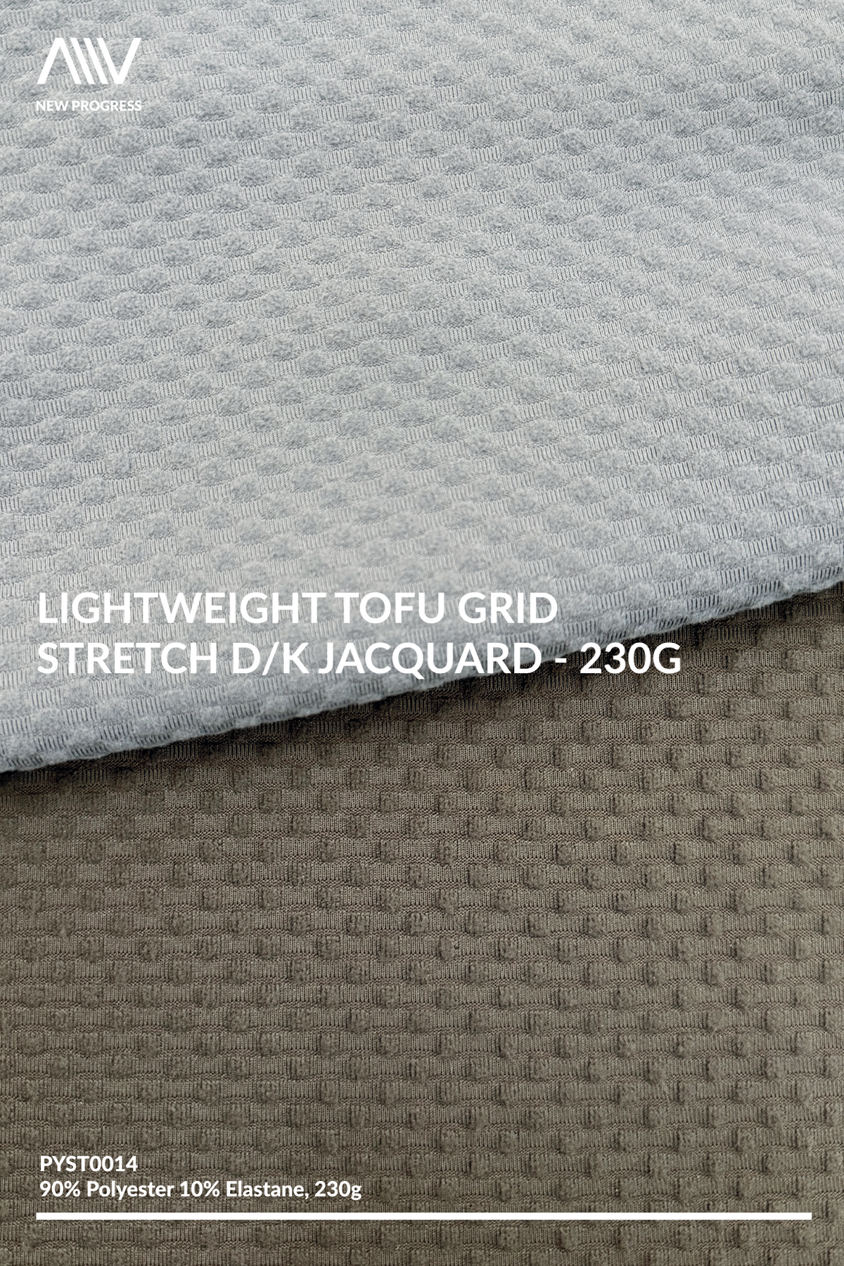 PYST0014 - Lightweight Tofu Grid Stretch D/K Jacquard - 230G