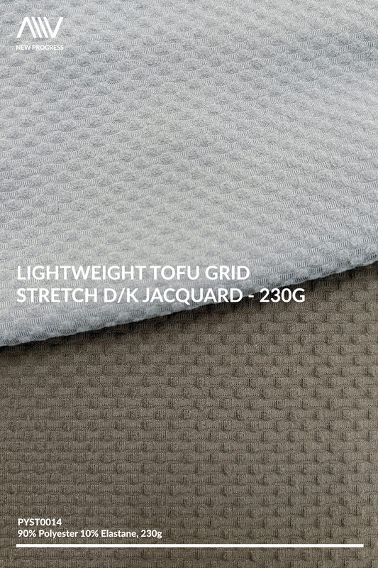 PYST0014 - Lightweight Tofu Grid Stretch D/K Jacquard - 230G