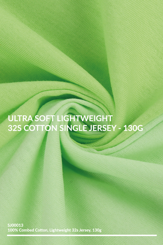 SJ00013 - ULTRA SOFT LIGHTWEIGHT 32S COTTON SINGLE JERSEY - 130G