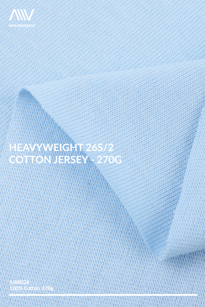 SJ00026 - Heavyweight 26s/2 Cotton Jersey - 270G