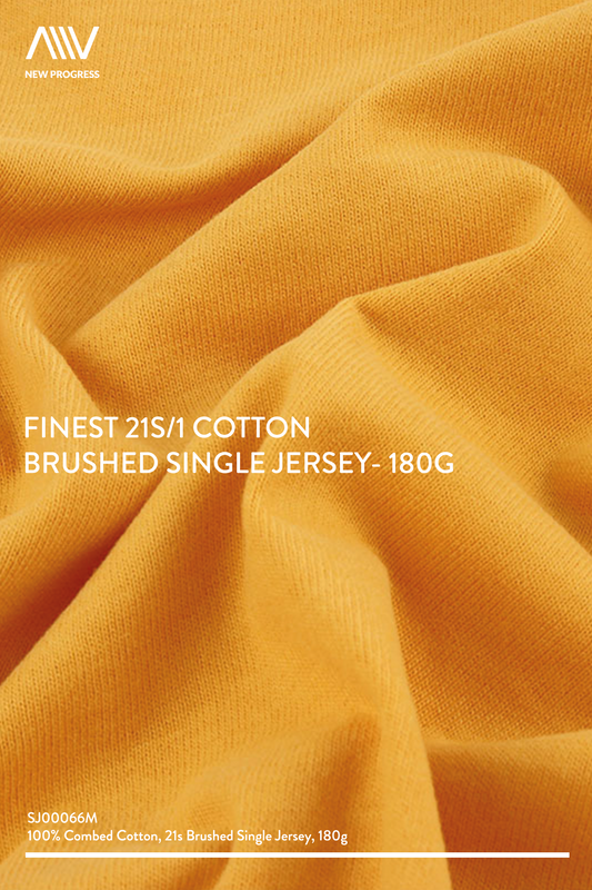 SJ00066M - FINEST 21S/1 COTTON BRUSHED SINGLE JERSEY- 180G