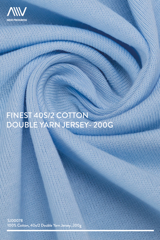 SJ00078 - FINEST 40S/2 COTTON DOUBLE YARN JERSEY- 200G