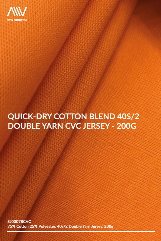 SJ00078CVC - QUICK-DRY COTTON BLEND 40S/2 DOUBLE YARN CVC JERSEY - 200G