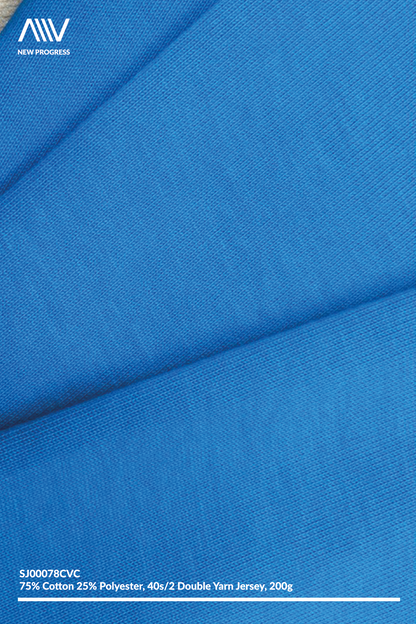 SJ00078CVC - QUICK-DRY COTTON BLEND 40S/2 DOUBLE YARN CVC JERSEY - 200G