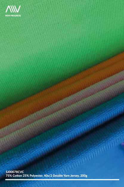 SJ00078CVC - QUICK-DRY COTTON BLEND 40S/2 DOUBLE YARN CVC JERSEY - 200G