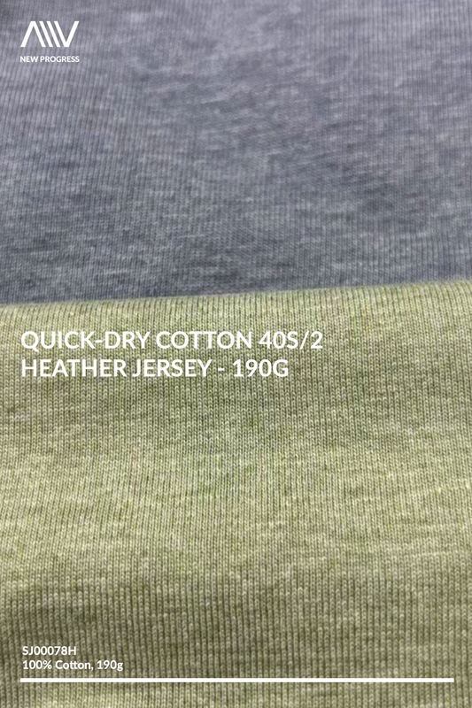 SJ00078H - Quick-Dry Cotton 40S/2 Heather Jersey - 190G