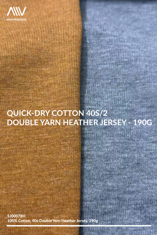 SJ00078H - QUICK-DRY COTTON 40S/2 DOUBLE YARN HEATHER JERSEY - 190G