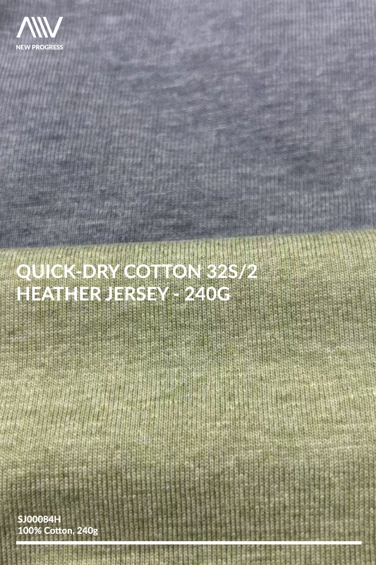 SJ00084H - Quick-Dry Cotton 32s/2 Heather Jersey - 240G