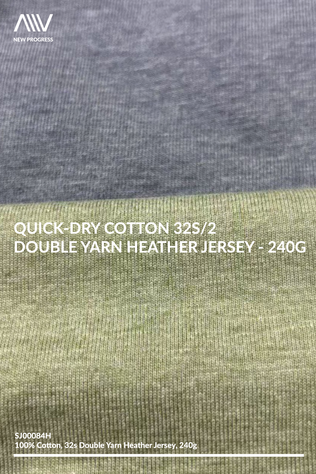 SJ00084H - QUICK-DRY COTTON 32S/2 DOUBLE YARN HEATHER JERSEY - 240G