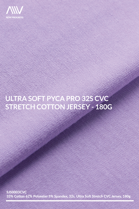 SJS0003 - ULTRA SOFT PYCA PRO 32S CVC STRETCH COTTON JERSEY - 180G