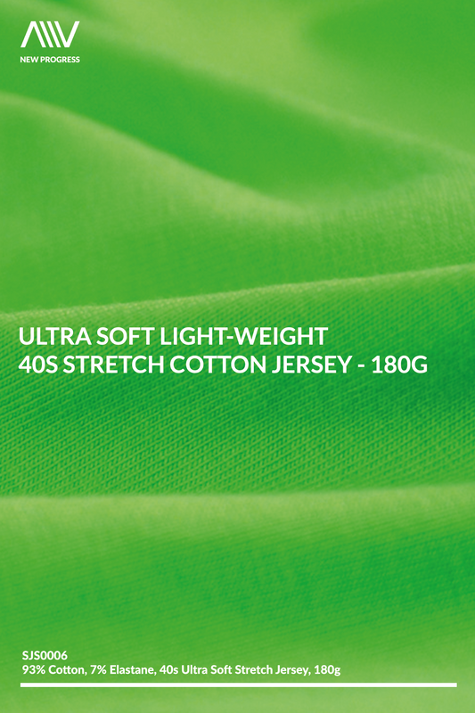 SJS0006 - ULTRA SOFT LIGHT-WEIGHT 40S STRETCH COTTON JERSEY - 180G