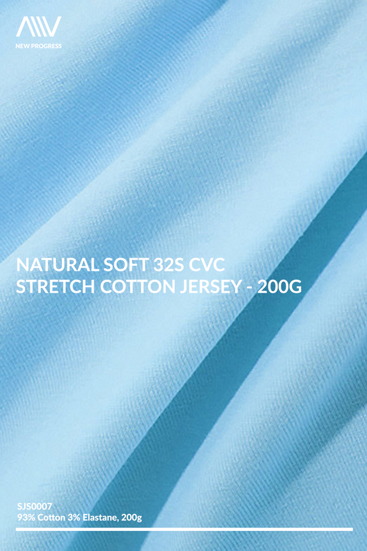 SJS0007 - ULTRA SOFT MID-WEIGHT 32S STRETCH COTTON JERSEY - 200G