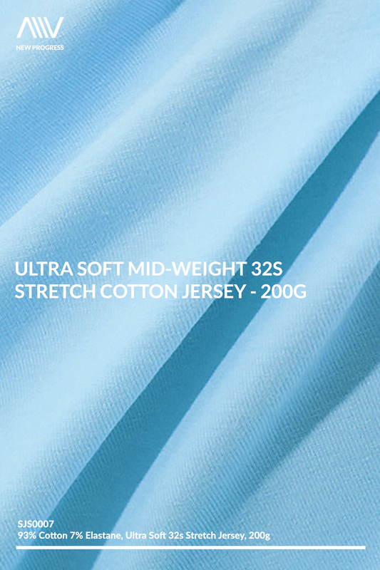 SJS0007 - ULTRA SOFT MID-WEIGHT 32S STRETCH COTTON JERSEY - 200G