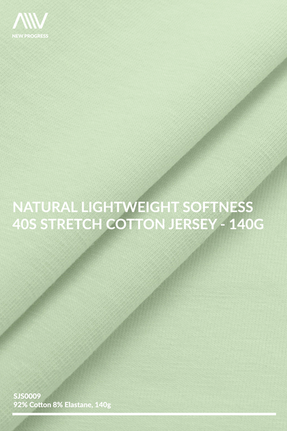 SJS0009 - Natural Lightweight Softness 40s Stretch Cotton Jersey - 140G