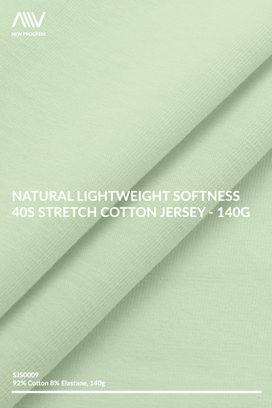 SJS0009 - Natural Lightweight Softness 40s Stretch Cotton Jersey - 140G