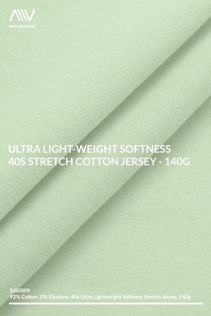 SJS0009 - ULTRA LIGHT-WEIGHT SOFTNESS 40S STRETCH COTTON JERSEY - 140G