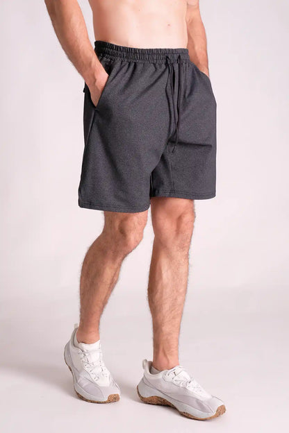 SPE0114 - Mid-weight Stretch Nylon Performance Short 7.0" - Heather Charcoal Grey