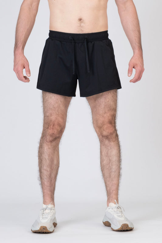 SPE0125 - Lightweight Stretch Nylon Workout Short 4.0" - Black