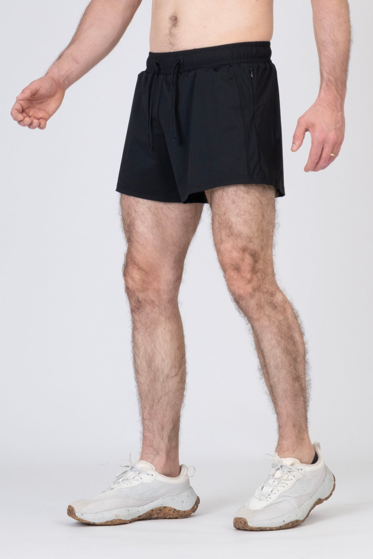 SPE0125 - Lightweight Stretch Nylon Workout Short 4.0" - Black