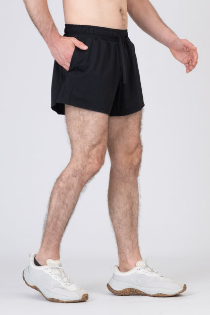 SPE0125 - Lightweight Stretch Nylon Workout Short 4.0" - Black