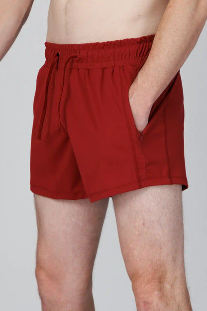 SPE0125 - Lightweight Stretch Nylon Workout Short 4.0" - Wine