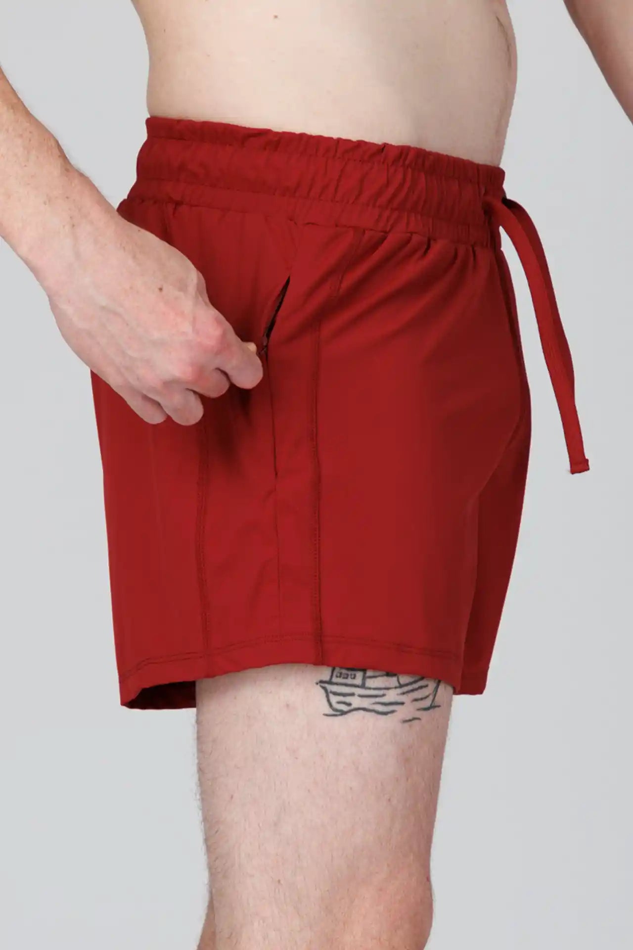 SPE0125 - Lightweight Stretch Nylon Workout Short 4.0" - Wine