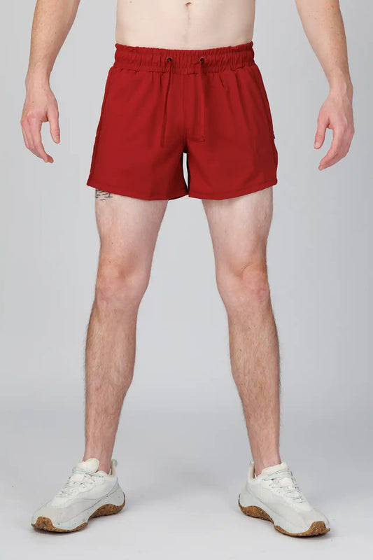 SPE0125 - Lightweight Stretch Nylon Workout Short 4.0" - Wine