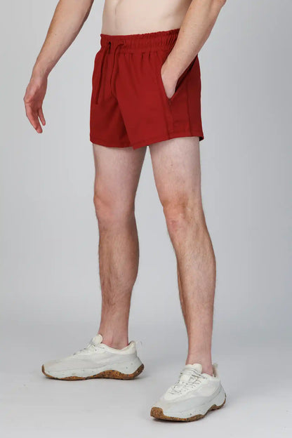 SPE0125 - Lightweight Stretch Nylon Workout Short 4.0" - Wine