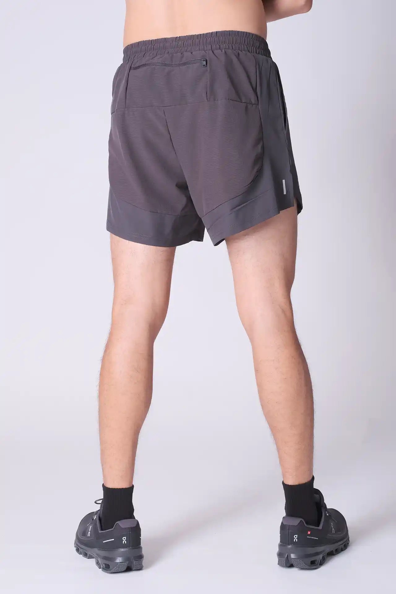 SPE0136 - Lightweight Stretch Ripstop Running Shorts 4.5" - Dark Grey