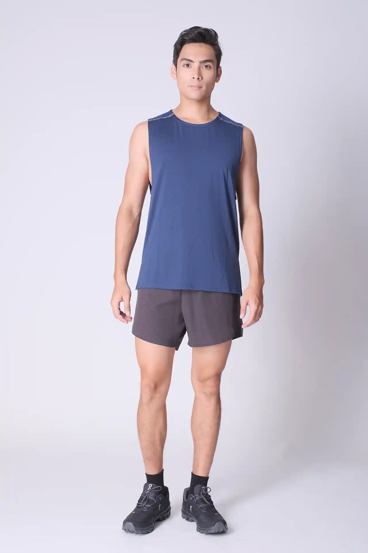 SPE0136 - Lightweight Stretch Ripstop Running Shorts 4.5" - Dark Grey