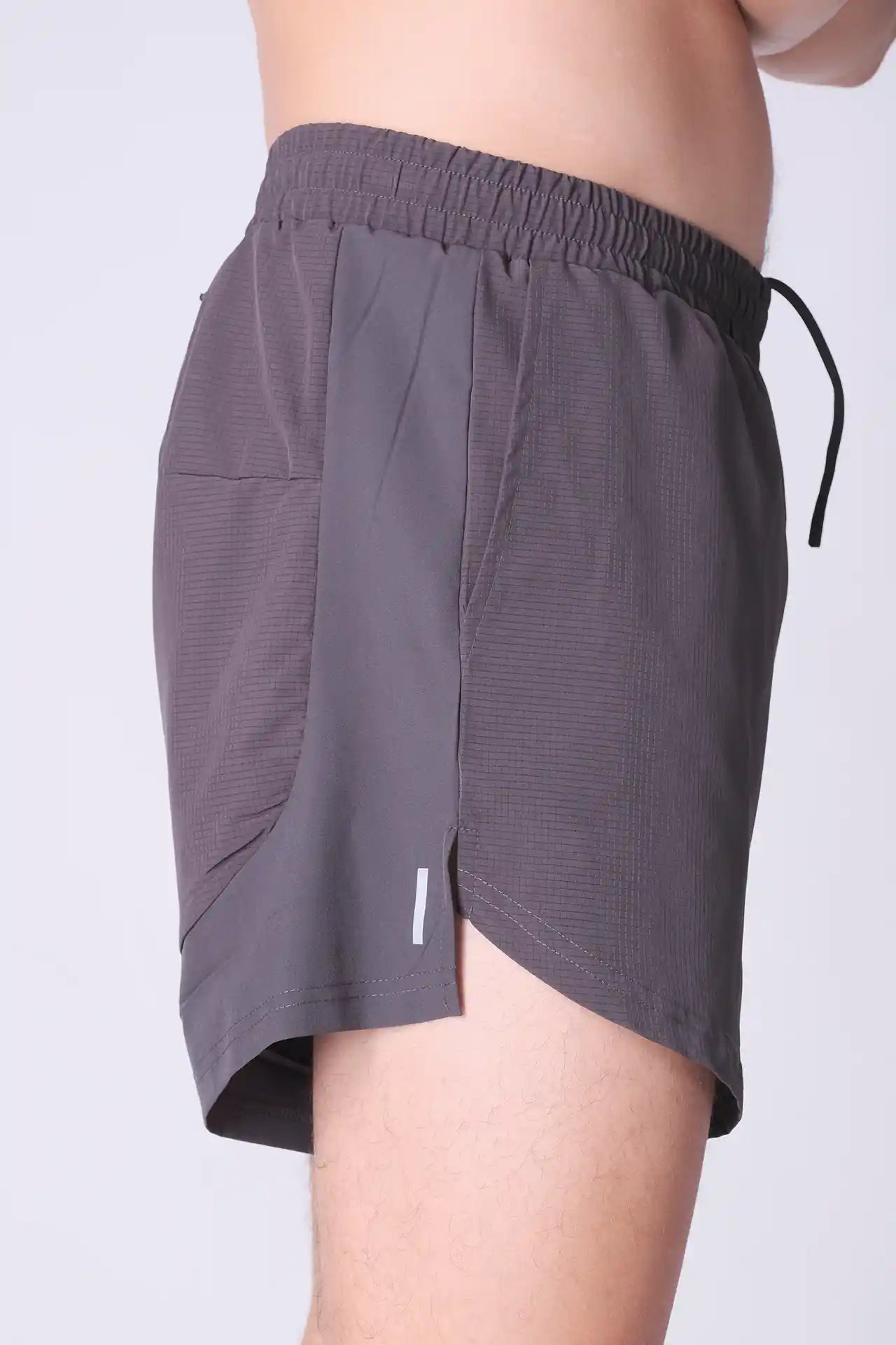 SPE0136 - Lightweight Stretch Ripstop Running Shorts 4.5" - Dark Grey