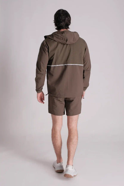 SPE0137 - Water Resistant Back Zip Running Short 6.0" - Army