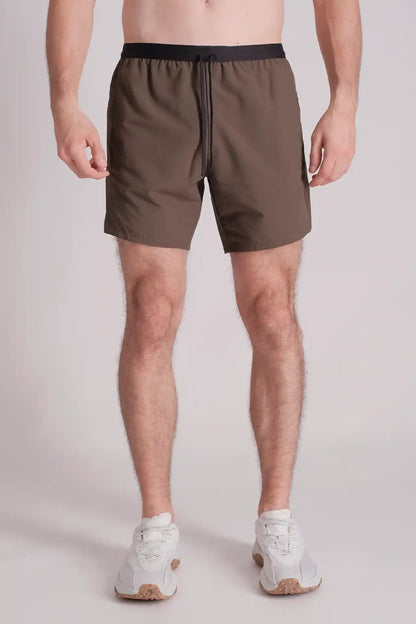 SPE0137 - Water Resistant Back Zip Running Short 6.0" - Army