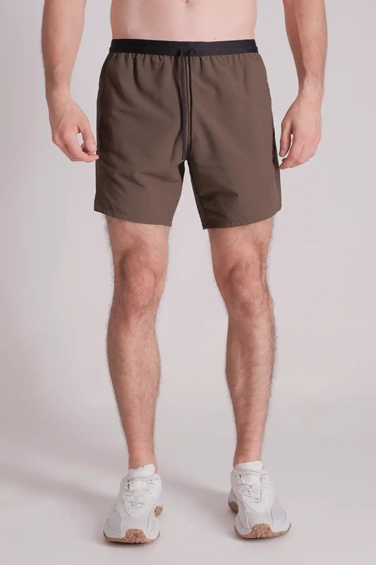 SPE0137 - Water Resistant Back Zip Running Short 6.0" - Army