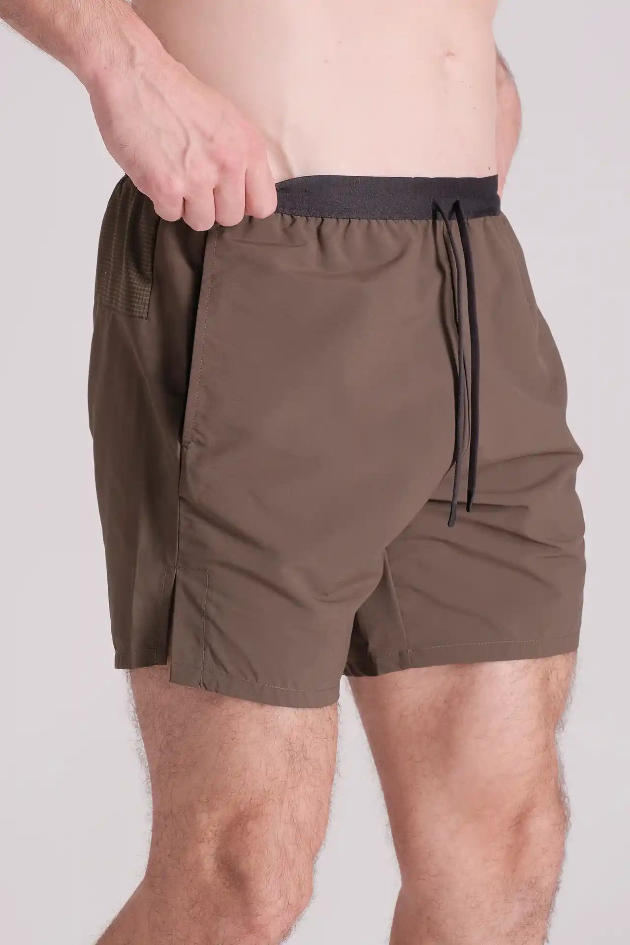 SPE0137 - Water Resistant Back Zip Running Short 6.0" - Army