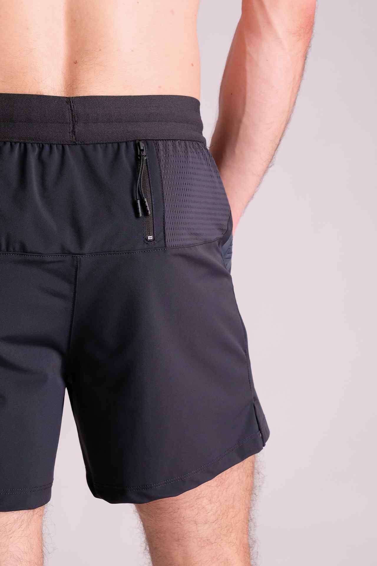 SPE0138 - Lightweight Stretch Nylon Back Zip Pocket Running Short 4.5" - Navy
