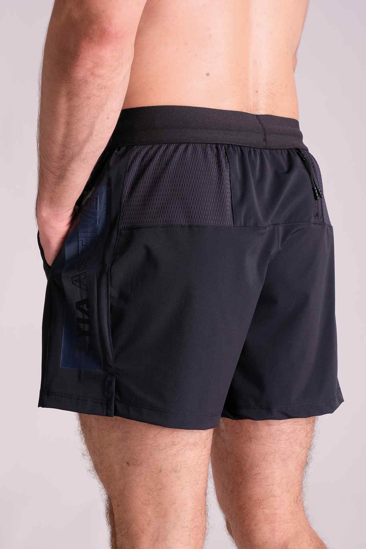 SPE0138 - Lightweight Stretch Nylon Back Zip Pocket Running Short 4.5" - Navy